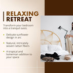 Kouboo Sunflower Rattan Full Headboard Bedroom Bedroom Furniture Headboard Full - Image 4