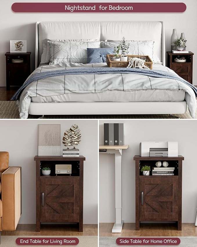 YESHOMY Farmhouse Modern Nightstand - Image 8