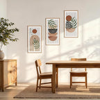 IARTTOP Boho Mid-century Modern Wood Wall Art 8x16 Inch Framed Bohemian - Image 2