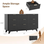 VINGLI Black Dresser 9 Drawer, Fluted Dresser - Image 2