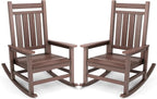 SERWALL Outdoor Rocking Chair Set of 2, HDPE Rocking Chair by SERWALL