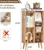 LEYAOYAO 5 Cube Bookshelf 3-Tier Bookcase - Image 2