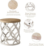 karlott Farmhouse End Table, 18.5'' French Country Round Side Table, Distressed - Image 9