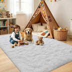 4x6 White Fluffy Soft Area Rug Non-Slip - Image 4
