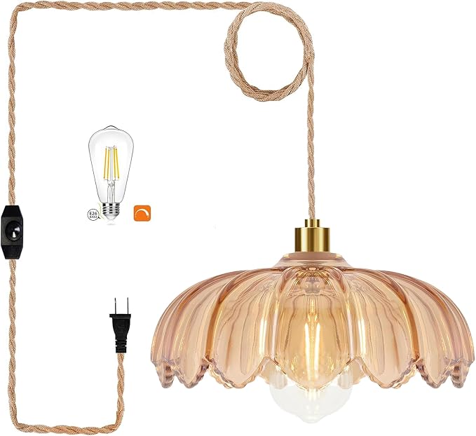 QIYIZM Plug in Pendant Light Hanging Lights by QIYIZM