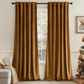 MIULEE Velvet Curtains 52x90 inches 2 Panels Gold Brown Blackout Curtains | by MIULEE