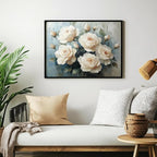 6 Sheets Large White Roses Rub on Transfers - Image 5