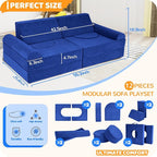 12 Pcs Modular Kids Play Couch – Premium Soft Foam, Removable Cover, - Image 2