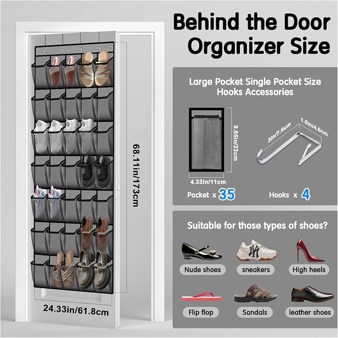 Kotkn 35 Compartment Over The Door Storage - Image 3