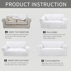 Easy-Going Stretch Oversized Loveseat Couch Covers Washable Snow White | - Image 6