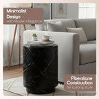 LeisureMod 14” Wide Round Side Table in Fiberstone - Image 4