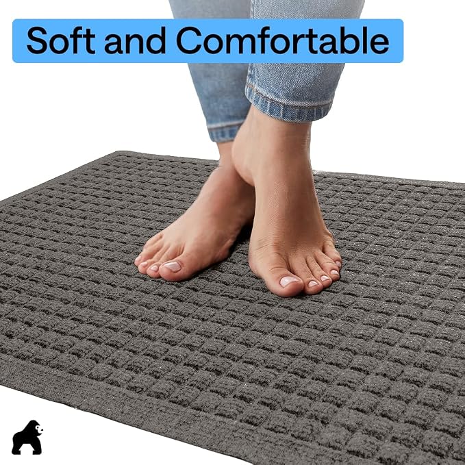 GORILLA GRIP® Ultra Absorbent Front Door Mat Outside Entrance 47x35, Traps Dirt - Image 7
