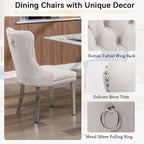 Henf 63"-79" Dining Table Set for 4, 5 Pieces Extendable Dining Table and 4 - Image 6
