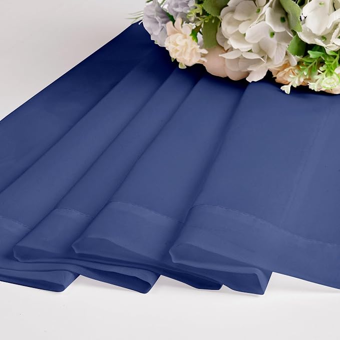 Chyhomenyc Sheer Curtains 63 Inch Length 2 Panels, Royal Blue | Light Filtering - Image 6