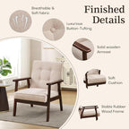Bonzy Home Fabric Mid-Century Modern Accent Chair Set of 2, Upholstered Armchair - Image 5