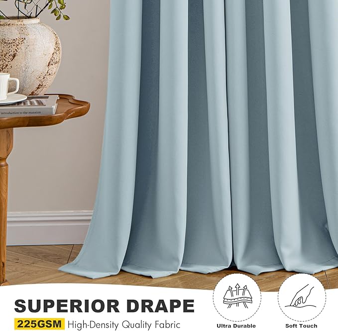 MIULEE Blackout Curtains for Bedroom 2 Panels 40 x 84 Inch Long Slate Blue | - Image 5