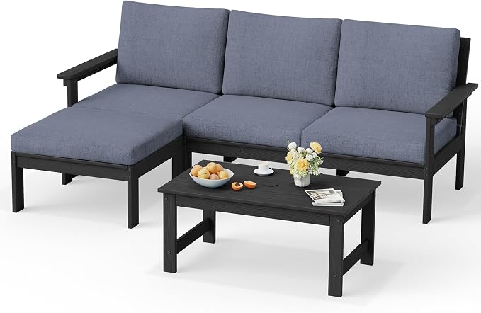 SERWALL Outdoor Sectional Sofa Set, 5-piece Outdoor Modula Couch Set by SERWALL
