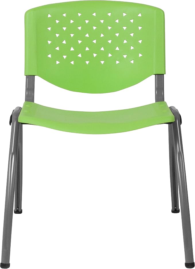 Flash Furniture HERCULES -5 Pack 880 lb. Capacity Green Plastic Stack Chair | - Image 11