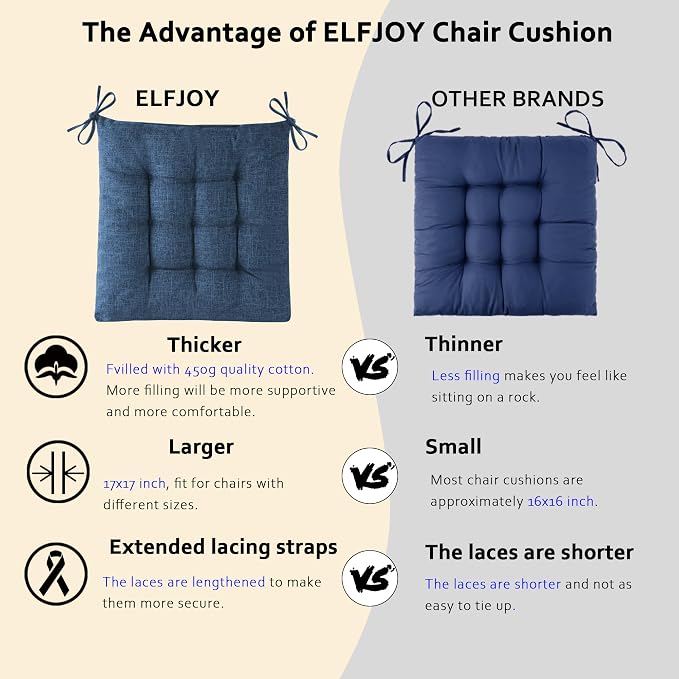 ELFJOY Rocking Chair Cushion Large Rocking Chair Pads - Image 3