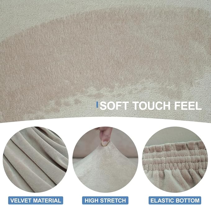 CUCRAF T Cushion Sofa Cover 4 Piece Slipcovers, Soft Thick Velvet Couch Cover - Image 3