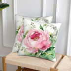 Peony Flower Pillow Covers 18x18 Set of 2, Floral Throw Pillow Covers Outdoor - Image 4
