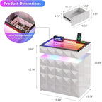 HWB Nightstand with RGB Lights, 3 Drawers Night Stand with Hidden Storage - Image 2