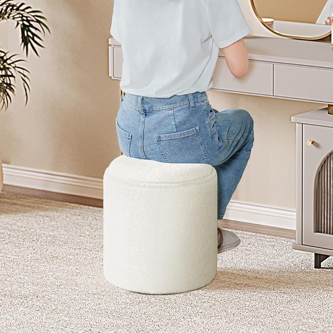 PINPLUS Round Storage Ottoman Boucle Ottoman - Image 3