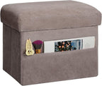 Ottoman with Storage, Folding Soft Fur Ottoman Foot Rest Stool with Thicker by FaiPueStore