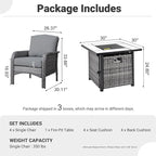 ovios 5-Piece Patio Furniture Set, Outdoor Wicker Sofa - Image 9