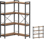 Huuger 4 Tier Bookshelf, L Shaped Corner Bookshelf by Huuger