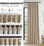 MIULEE Taupe Pinch Pleated 100% Blackout Linen Curtains 40x102 Inches | Room - Image 8