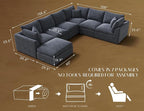 ohllob Oversized Cloud Couches for Living Room, Convertible Sectional Couch - Image 2