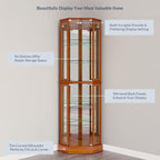 BELLEZE Lighted Curio Cabinet Corner Display Case - Image 5