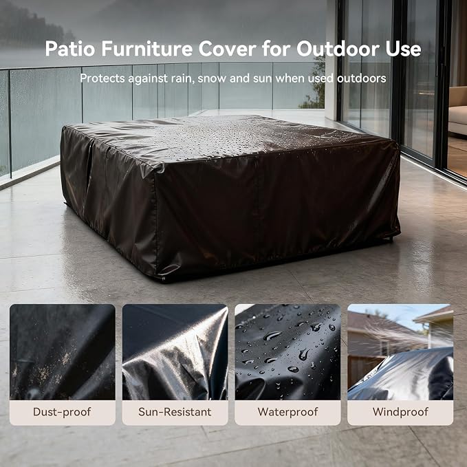 Aoxun Aluminum Patio Furniture Set, 7 Seats Luxury Metal Patio Conversation Sets - Image 10
