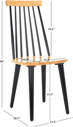 SAFAVIEH Home Collection Burris Natural/Black Windsor Spindle Solid Wood Side - Image 3