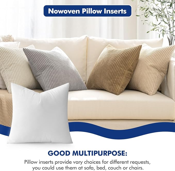 MIULEE Pillow Insert 18x18 Inch Decorative Square Throw Pillow Inserts | - Image 2
