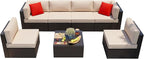 Shintenchi 7 Pieces Patio Furniture Sets Outdoor All-Weather Sectional Patio - Image 5