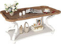 Function Home Farmhouse Coffee Table, 2-Tier Center Table by FunctionHome