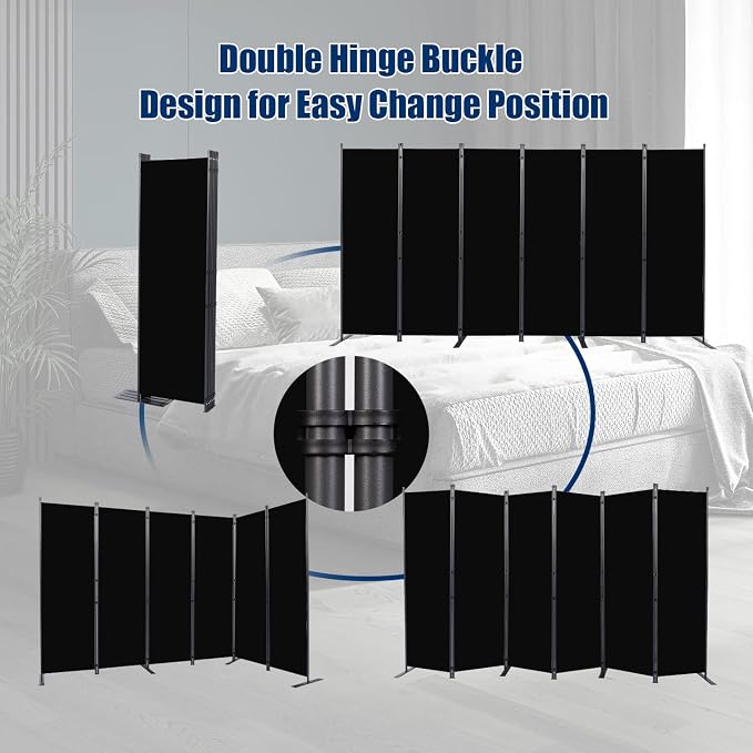 Room Divider 6FT Portable Room Dividers and Folding Privacy Screens, 6 Panel - Image 5