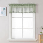 Chyhomenyc Sage Green Sheer Valance by Chyhomenyc