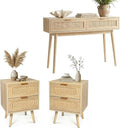 HOPUBUY Console Table and Nightstands Set of 2, Narrow Sofa Table by HOPUBUY