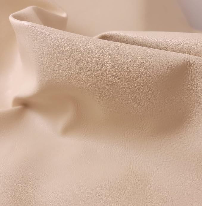 Bone Offwhite Soft Faux Vegan PU Leather by The Yard Synthetic Pleather 0.9 mm - Image 4