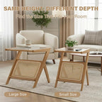Tiita Rattan Side Table, Mid Century Nightstand, Bamboo Accent Bedside Tables - Image 7