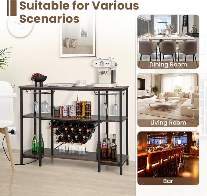 Giantex Wine Rack Freestanding Floor, Bar Cabinet - Image 4