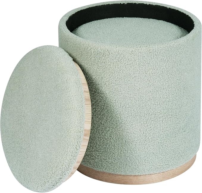 PINPLUS Round Ottoman with Storage Set of 2, Storage Ottoman with Tray - Image 6