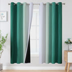 Green and Greyish White Blackout Curtains 52Wx72L 2 Panels | Ombre Curtains by ESTELARTEXTILER