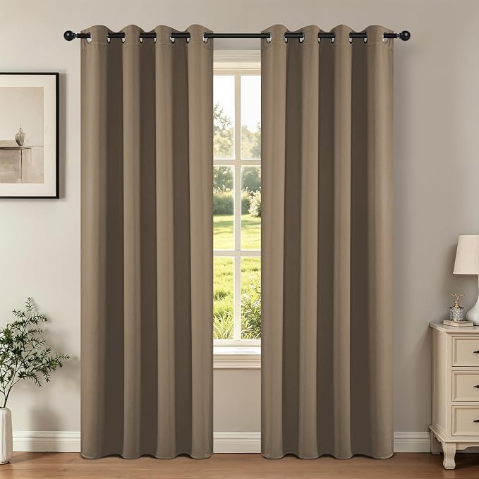 Joydeco Blackout Curtains 72 Inch Length 2 Panels Set, Thermal Insulated Long by JOYDECO