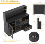 Home Bar Cabinet with Adjustable RGB LED Light, Wine & Coffee Storage with Rack - Image 2