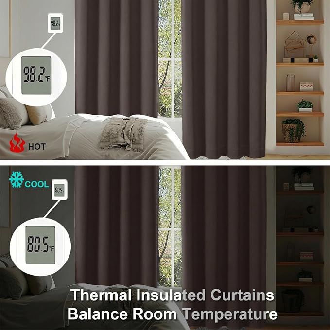 Simplebrand Ava Chocolate Short Blackout Curtains - Image 7