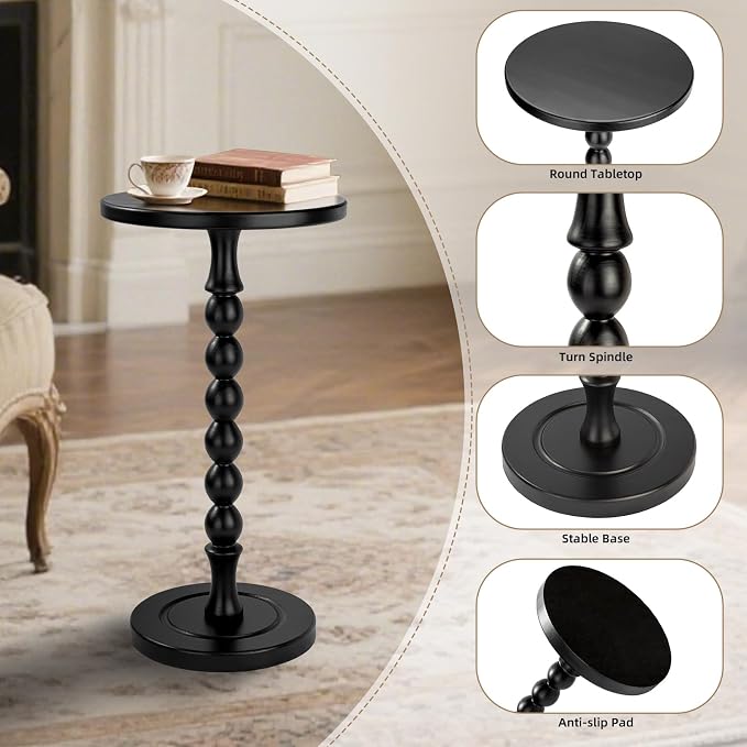 Round Side Table for Small Spaces, Drink Table - Image 5